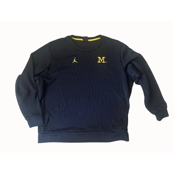 Jordan Other - Jordan  Mens 3XL Michigan Crewneck Sweatshirt Navy Blue & Yellow Ribbed